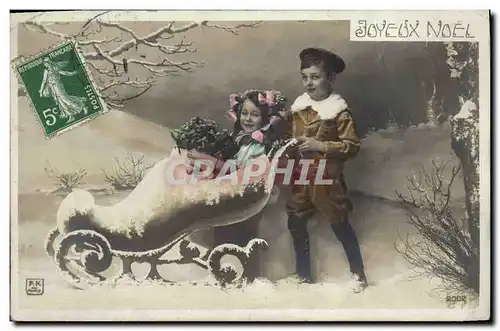 Cartes postales Fantaisie Enfants Noel Sabot