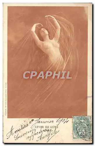 Cartes postales Fantaisie Illustrateur Femme Lever de lune