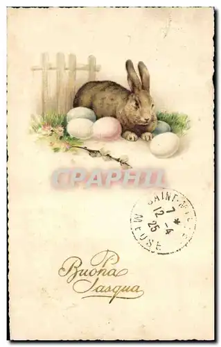 Cartes postales Fantaisie Illustrateur Lapin Paques