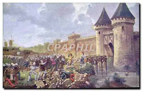 Ansichtskarte AK Jeanne d&#39Arc Attaque a la porte Saint Honore a Paris Moulin a vent