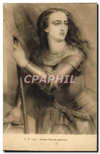 Cartes postales Jeanne d&#39Arc en guerriere