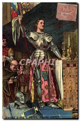 Cartes postales Jeanne d&#39Arc a Reims d&#39apres Ingres