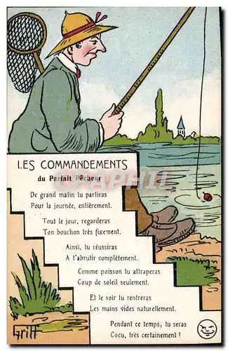 Ansichtskarte AK Fantaisie Illustrateur Griff Les commandements du parfait pecheur