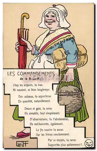 Cartes postales Fantaisie Illustrateur Griff Les commandements de la belle mere