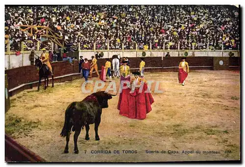 Ansichtskarte AK Corrida Course de taureaux Corrida de toros Suerte de Capa Appel au manteau