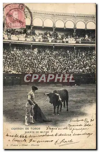 Ansichtskarte AK Corrida Course de taureaux Corrida de Toros Suerte de matar