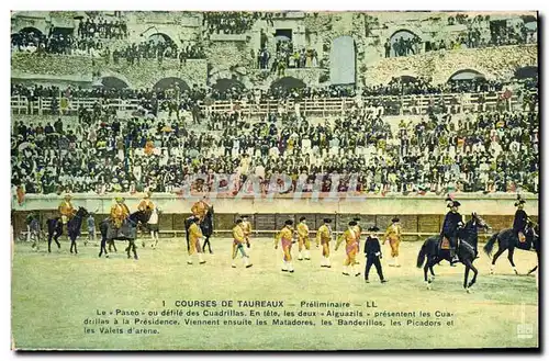 Cartes postales Corrida Course de taureaux Preliminaire