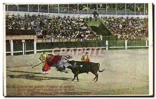 Cartes postales Corrida Course de taureaux Picador en peligro