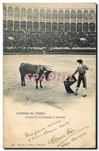 Ansichtskarte AK Corrida Course de taureaux Conejito entrando a Matar