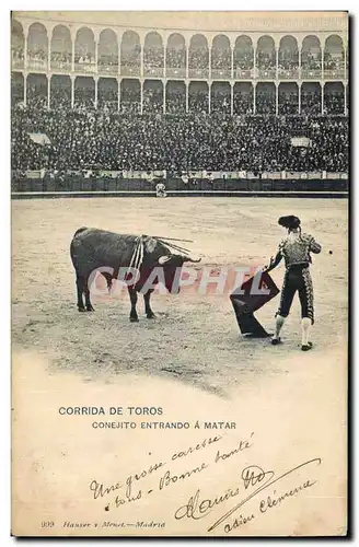 Cartes postales Corrida Course de taureaux Conejito entrando a Matar