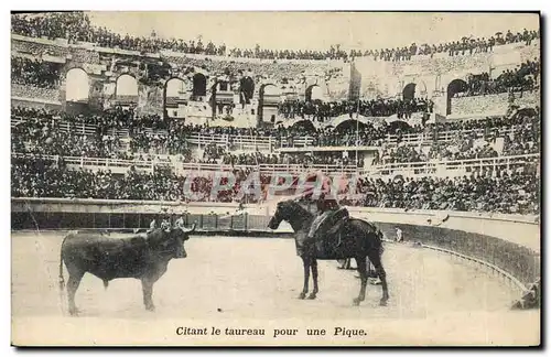 Cartes postales Corrida Course de taureaux Citant le taureau pour une pique