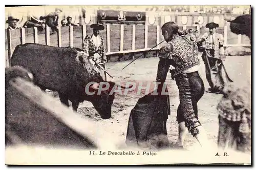 Cartes postales Corrida Course de taureaux La descabello a Pulso