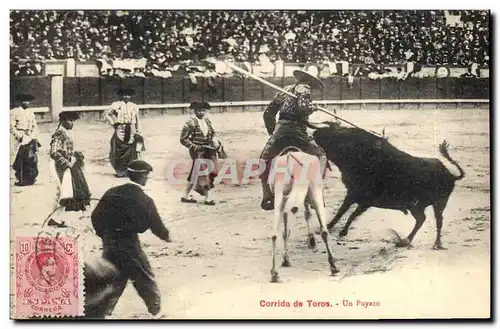 Cartes postales Corrida Course de taureaux Un Puyazo