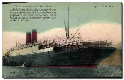 Cartes postales Bateau Paquebot Le Havre Le Transatlantique Rochambeau