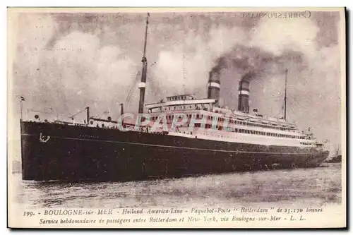 Cartes postales Bateau Paquebot Boulogne sur Mer Holland America Line Rotterdam