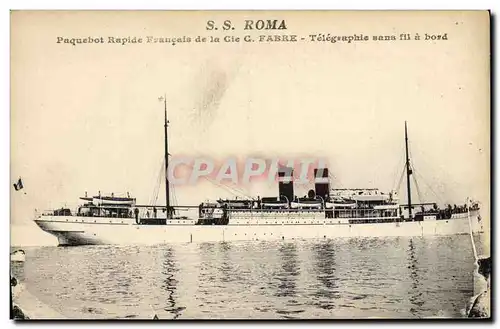 Cartes postales Bateau Paquebot rapide Francais de la Cie C Fabre SS Roma