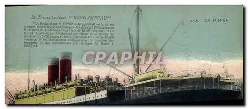 Cartes postales Bateau Paquebot Le Transatlantique Rochambeau