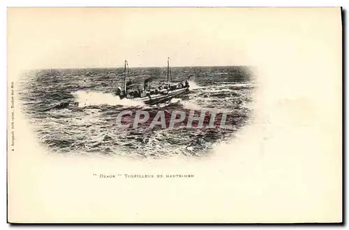 Cartes postales Bateau Paquebot Orage Torpilleur de haute mer