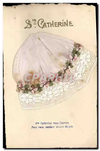Cartes postales Fantaisie Brodee Bonnet Ste Catherine