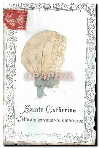 Cartes postales Fantaisie Brodee Bonnet Ste Catherine