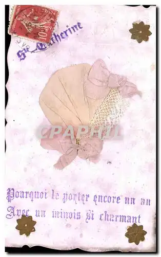 Cartes postales Fantaisie Brodee Bonnet Ste Catherine