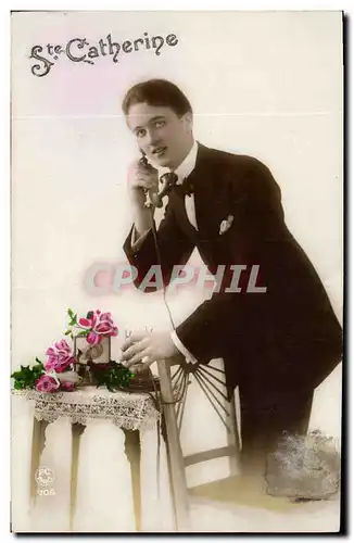 Cartes postales Fantaisie Homme Ste Catherine Telephone