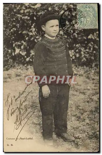 Ansichtskarte AK Folklore Costume de Pont L&#39Abbe Enfant