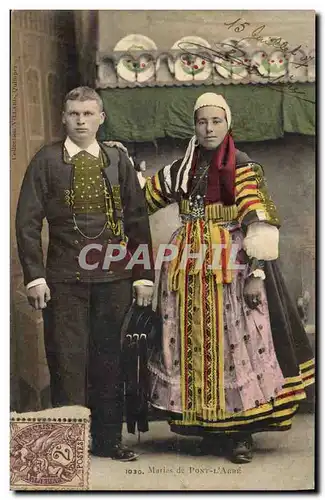 Ansichtskarte AK Folklore Maries de Pont L&#39Abbe Mariage