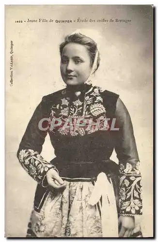 Cartes postales Folklore Jeune fille de Quimper