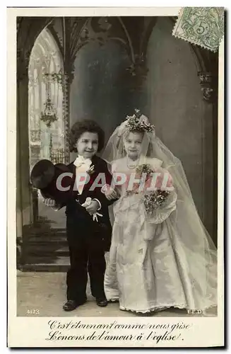 Ansichtskarte AK Fantaisie Enfants Mariage