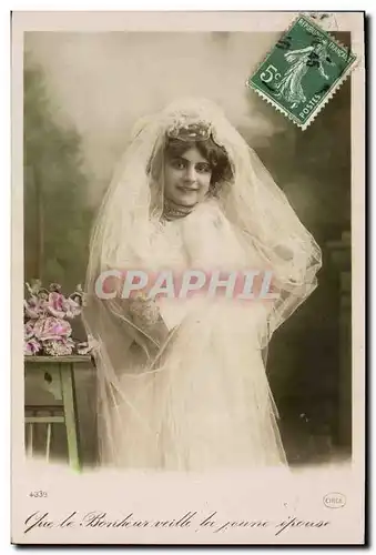 Ansichtskarte AK Fantaisie Femme Mariage