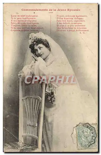 Cartes postales Fantaisie Femme Mariage Les commandements de la jeune epousee