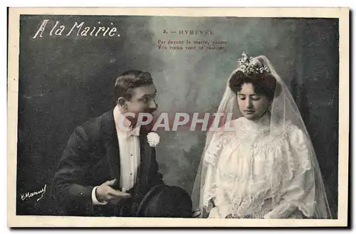 Ansichtskarte AK Fantaisie Femme Mariage A la mairie