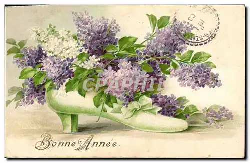 Cartes postales Fantaisie Chaussure Fleurs