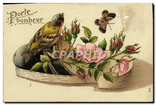 Cartes postales Pantoufle Fantaisie Oiseau Papillon