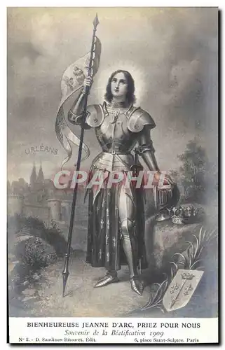 Ansichtskarte AK Jeanne d&#39Arc Souvenir de la beatification 1909