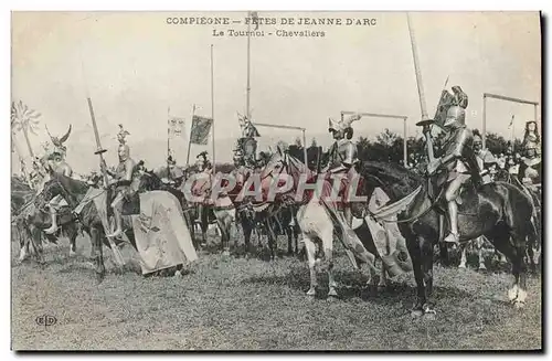 Ansichtskarte AK Compiegne Fetes de Jeanne d&#39Arc Le tournoi Chevaliers