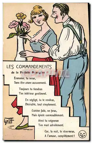 Ansichtskarte AK Fantaisie Illustrateur Griff Les commandements de la parfaite menagere