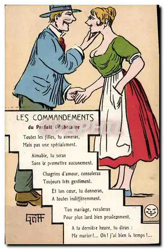 Ansichtskarte AK Fantaisie Illustrateur Griff Les commandements du parfait celibataire