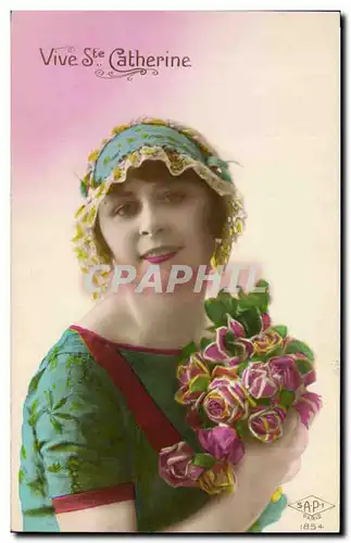 Cartes postales Fantaisie Ste Catherine Femme Bonnet