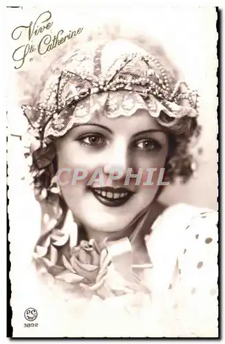 Cartes postales Fantaisie Ste Catherine Femme Bonnet