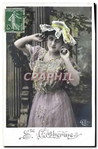 Cartes postales Fantaisie Ste Catherine Femme Bonnet