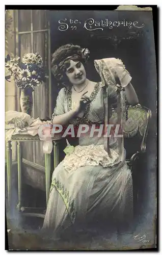 Cartes postales Fantaisie Ste Catherine Femme Bonnet