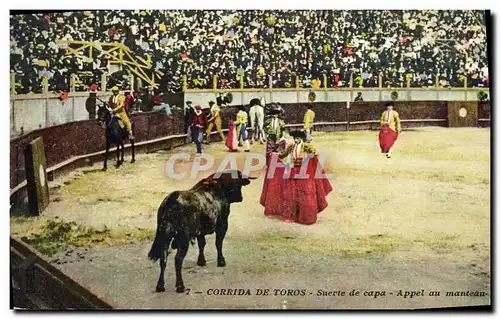 Cartes postales Corrida Course de taureaux Suerte de capa Appel au manteau