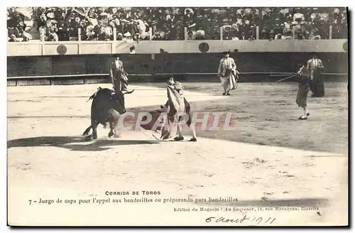 Ansichtskarte AK Corrida Course de taureaux Juego de capa pour l&#39appel aux banderilles