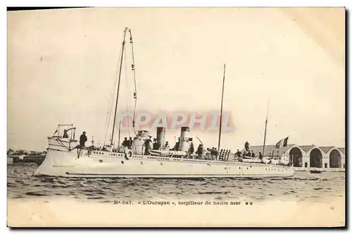 Cartes postales Bateau Guerre L&#39ouragan torpilleur de haute mer