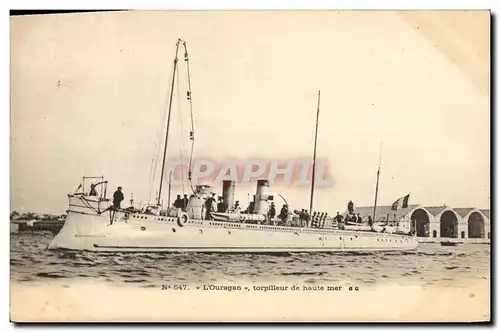 Cartes postales Bateau Guerre L'ouragan torpilleur de haute mer