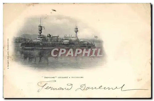 Cartes postales Bateau Guerre Neptune cuirasse a tourelles