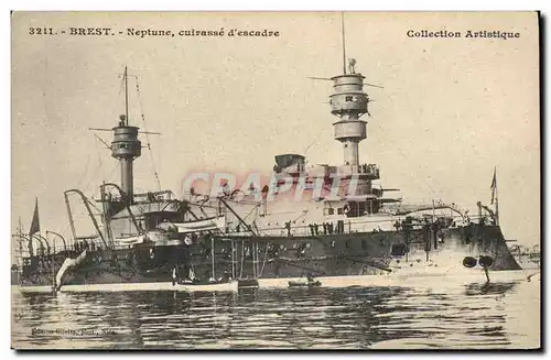 Ansichtskarte AK Bateau Guerre Brest Neptune Cuirasse d&#39escadre