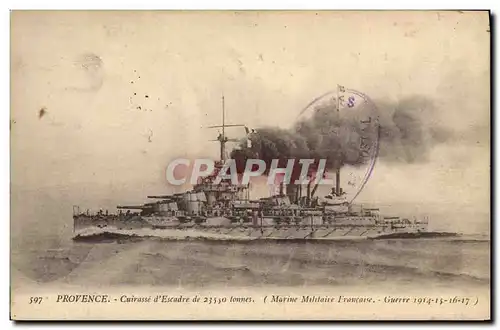 Cartes postales Bateau Guerre Provence Cuirasse d'escadre